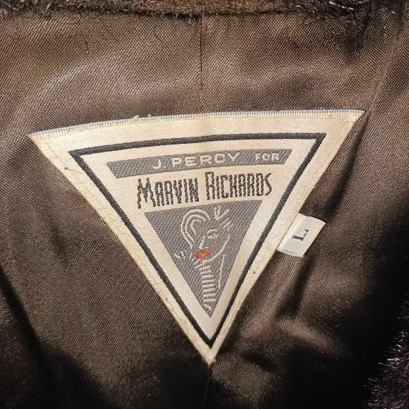 VINTAGE J. Percy for Marvin Richards Faux Fur Coat with ball-ended drawstring - Picture 4 of 4